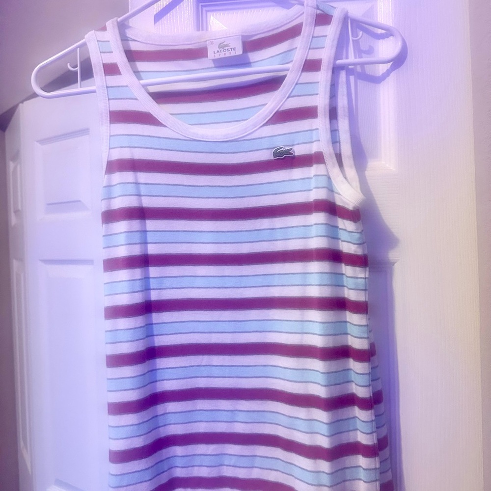 Lacoste Striped Tank Top - Red, Blue, White